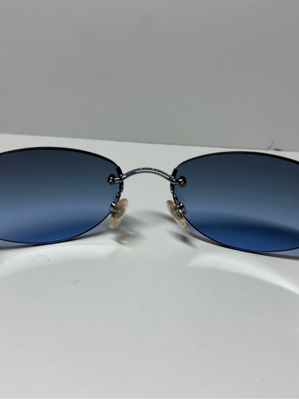 Vintage CHANEL Rimless Sunglasses 4069 C222/8F Excellent Condition Blue Lens